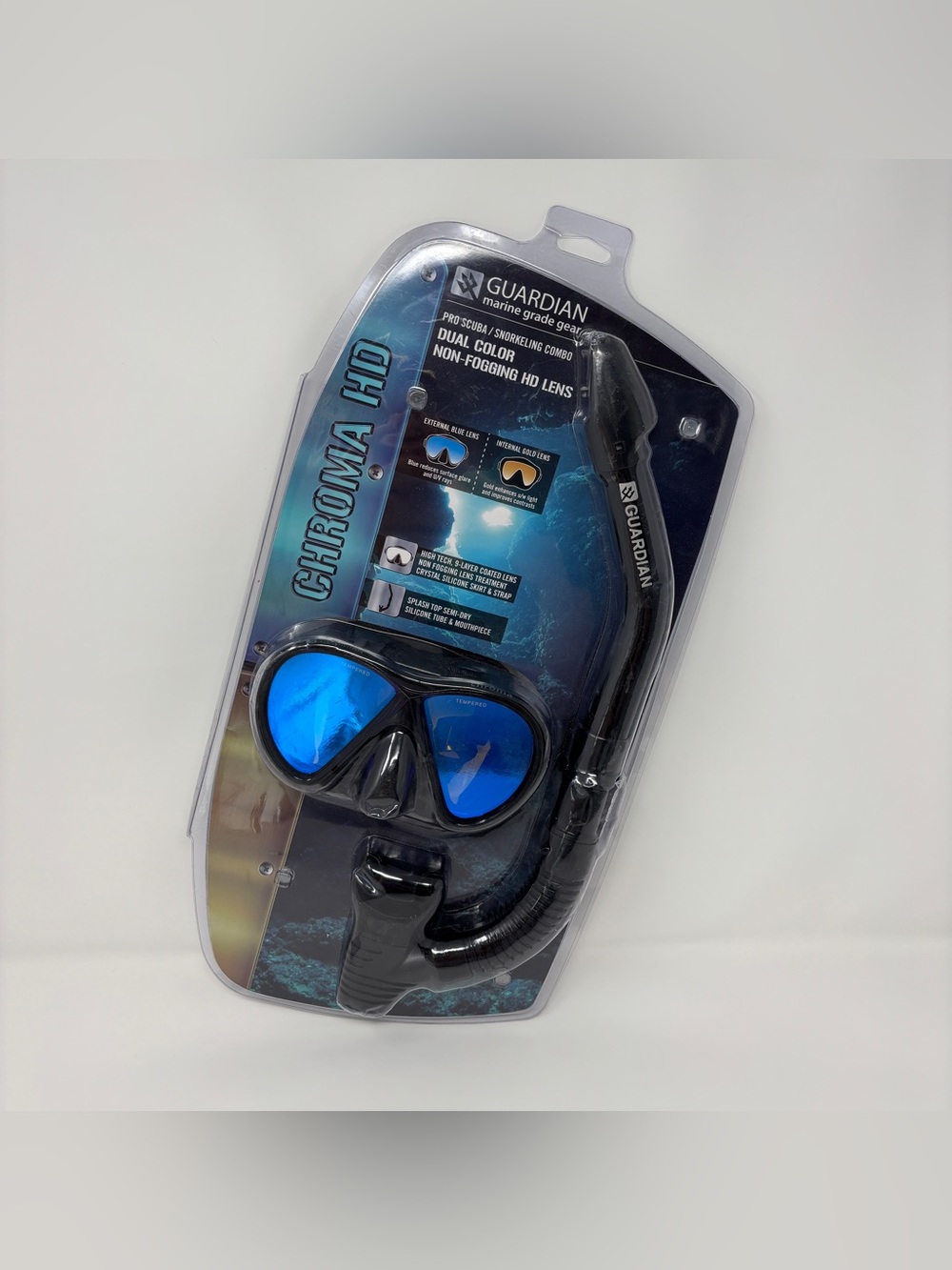 Guardian Chroma HD Snorkel Set + Cressi XL Fins Bundle
